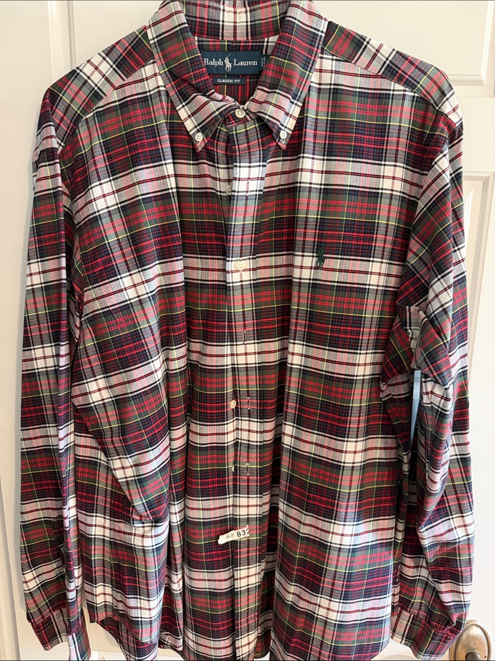 Ralph Lauren Red, Green & White Plaid Button-Down Shirt